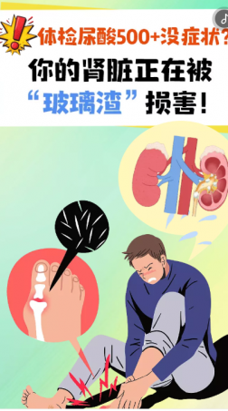 H5丨体检尿酸500+没症状？你的肾脏正在被“玻璃渣”损害！